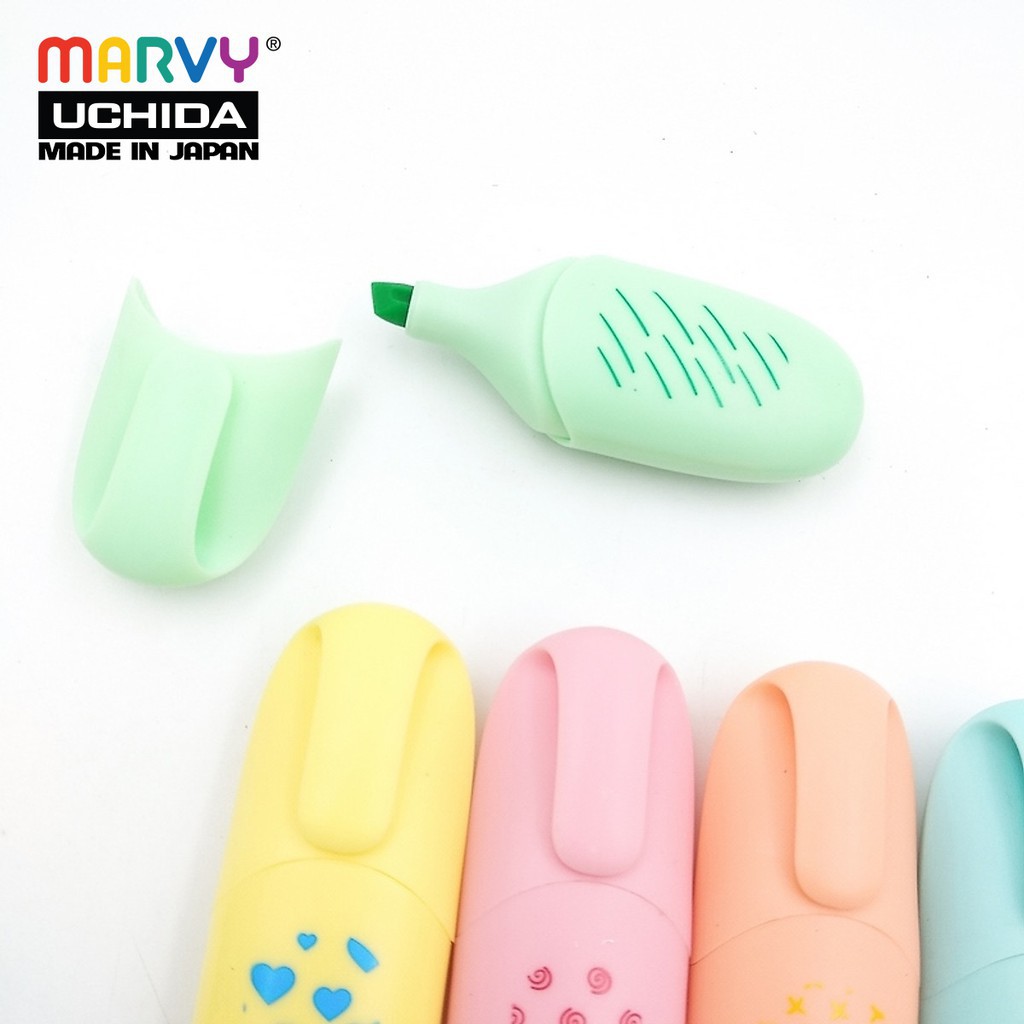 [ TÂM TÂM ]-Bút dạ quang Marvy Uchida 60 kiểu dáng dễ thương