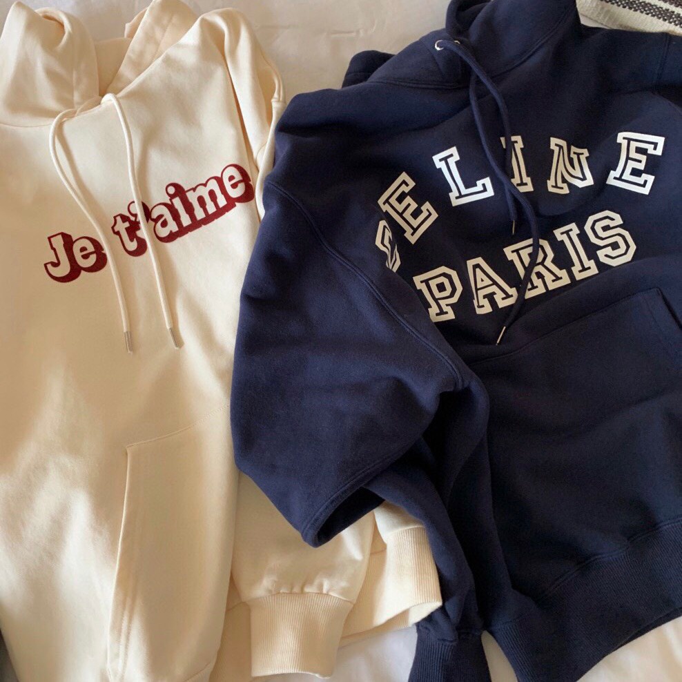 AN149 - ÁO HOODIE MŨ CELLIN PARIS MÀU THAN CHO NỮ | BigBuy360 - bigbuy360.vn
