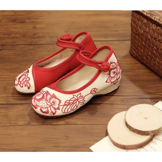 Giày thêu trung hoa cho bé gái size 24-35 (1-10 tuổi)-M025