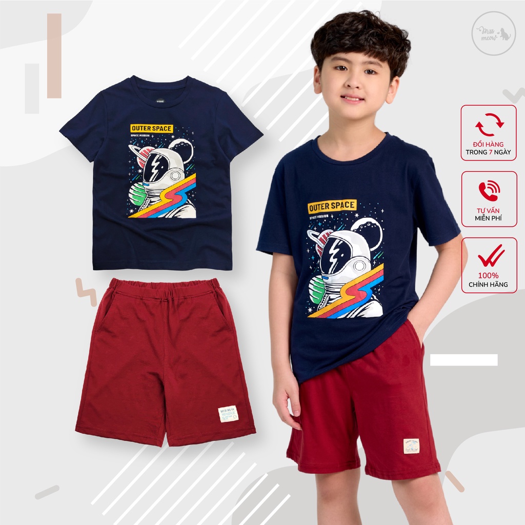 Bộ Bé Trai Size Đại Bigfox, Quần Áo Trẻ Em Mùa Hè In Phi Hành Gia Hàng Chất Cotton Xuất Khẩu 3,4,5,6,7,8,9,10,11 Tuổi