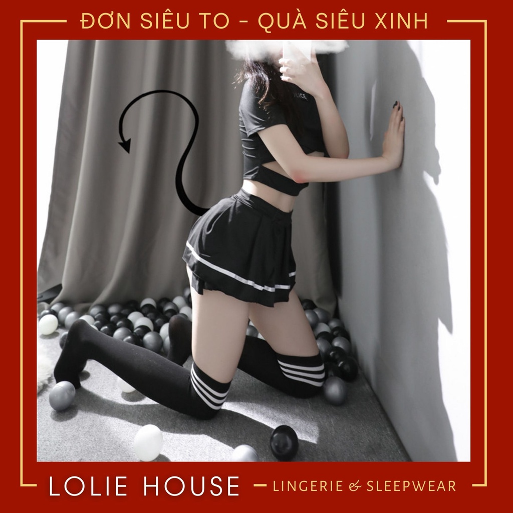 Tất vớ đùi nữ dài qua gối cosplay học sinh Nhật Bản loại dày dặn LOLIE HOUSE - QT9