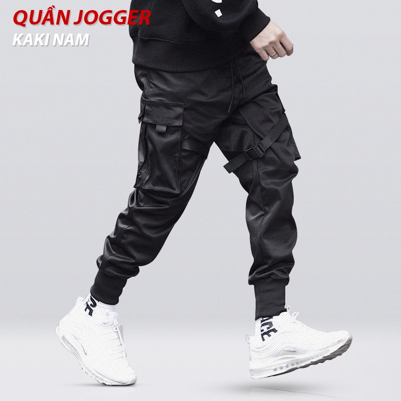 Quần thể thao nam kaki mã TT42 Quần jogger nam Black túi hộp bó ống Hàn Quốc chất vải đẹp ống dài thu đông