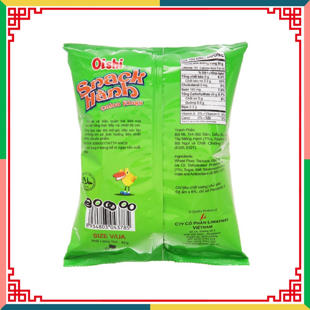 Bim Bim Snack Onion Rings vị hành Oishi 40g ( Đại lý Ngọc Toản)