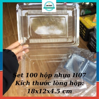 Sét 100 hộp nhựa định hình, hộp nhựa chữ nhật h07 linhmart