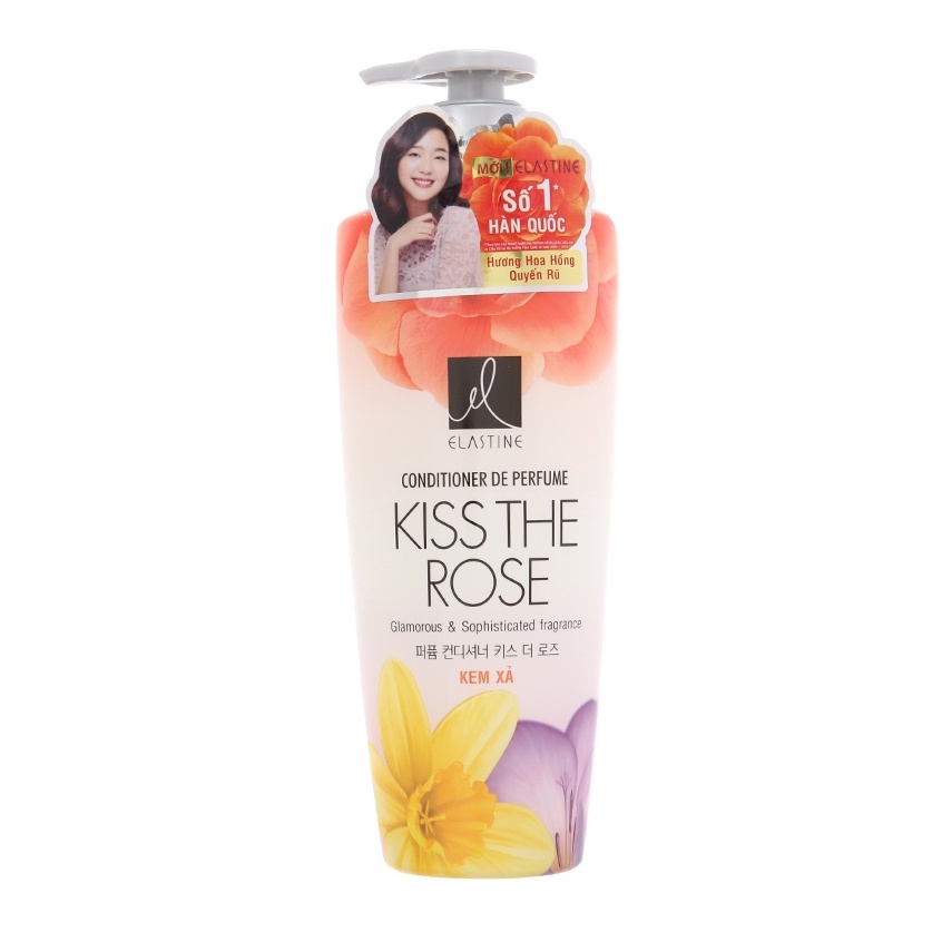 Dầu xả Elastine Kiss The Rose mượt tóc hương nước hoa 600ml