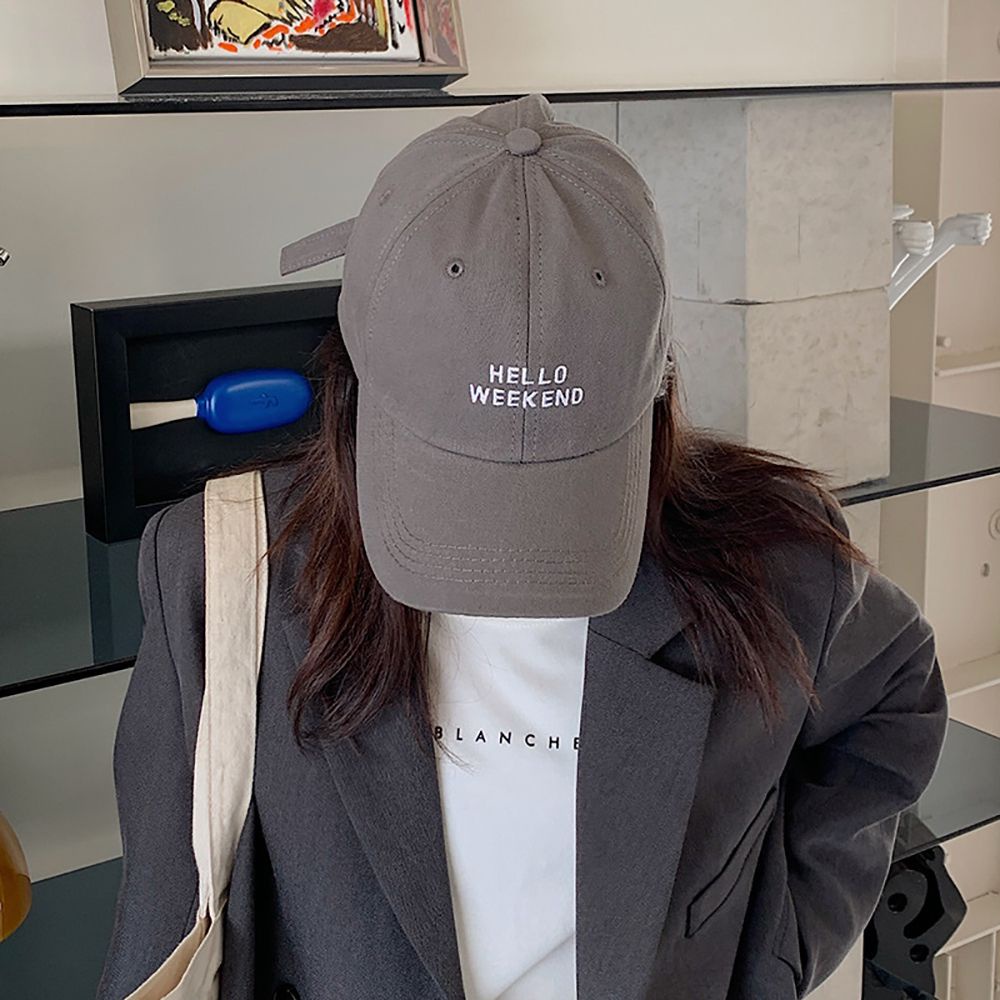 Mũ lưỡi trai cotton thêu chữ đơn giản thời trang cho nam và nữ
