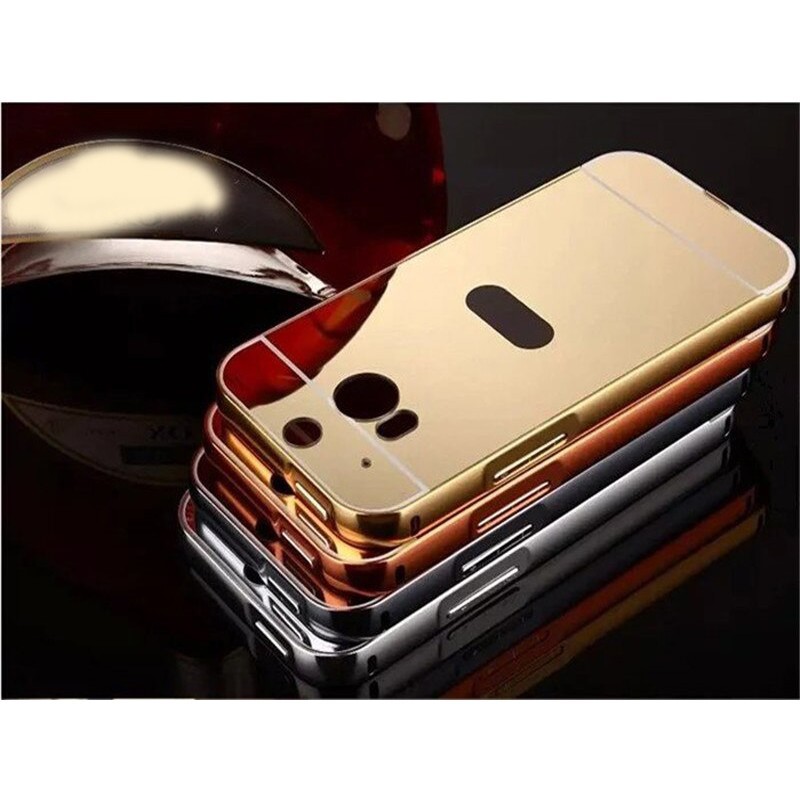 Ốp lưng viền kim loại lưng gương bóng cho HTC One M8.