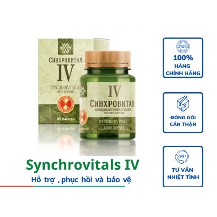 [Hỗ trợ gan] Synchrovitals Liver Support IV - Thực phẩm bảo vệ sức khỏe Synchrovitals IV - 60 viên