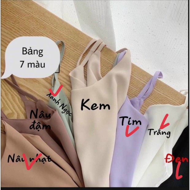 hot-Áo Hai Dây phi lụa siêu mát chất liệu vải cao cấp phong cách trẻ trung(ẢNH THẬT)