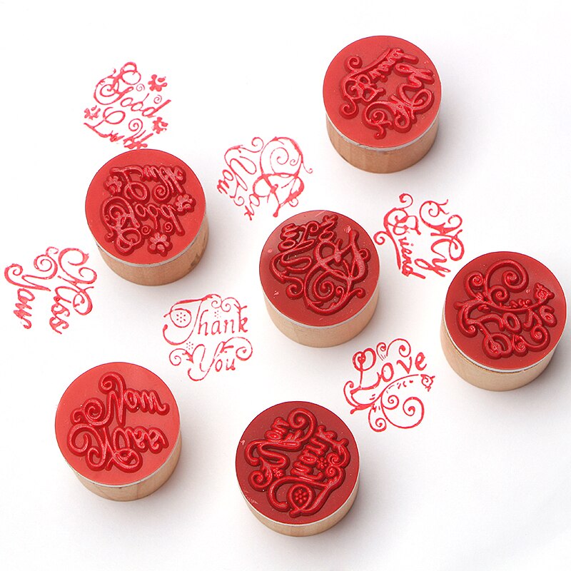 Con dấu bằng gỗ và cao su tạo hình chữ Thank You dùng để trang trí thiệp