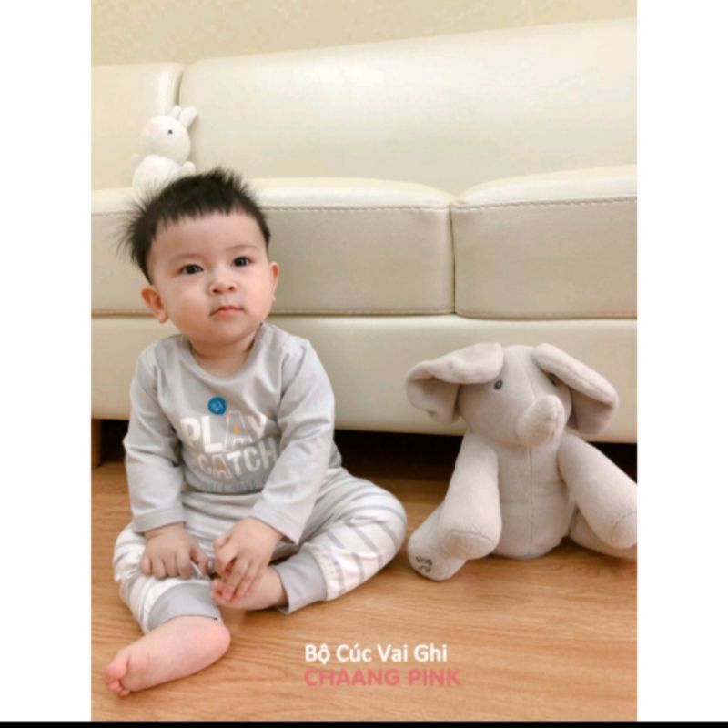 (Hàng đẹp) Bộ nỉ cúc vai bé trai/gái