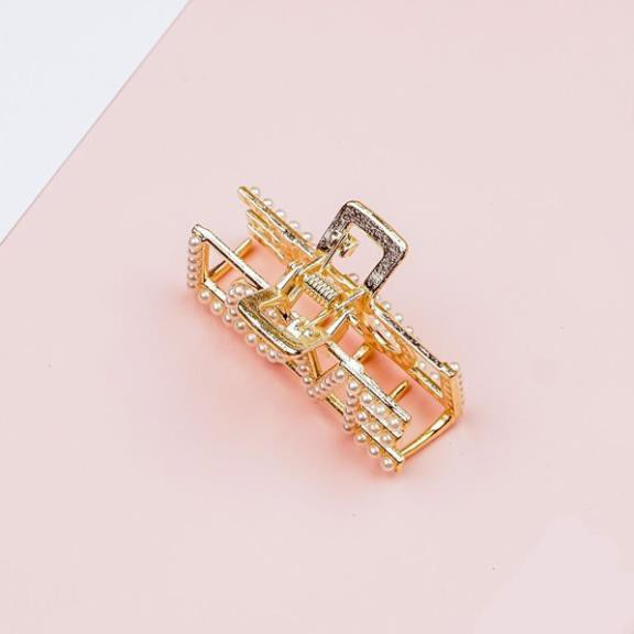 [Hàng Xịn, Giá Tốt] Kẹp Càng Cua Đính Hạt Nhân Tạo Phong Cách Hàn Quốc Họa Tiết Chữ - Mã KT005