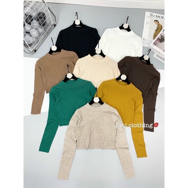 BÁN SỈ ÁO LEN LÔNG THỎ CROPTOP QC CHO NỮ