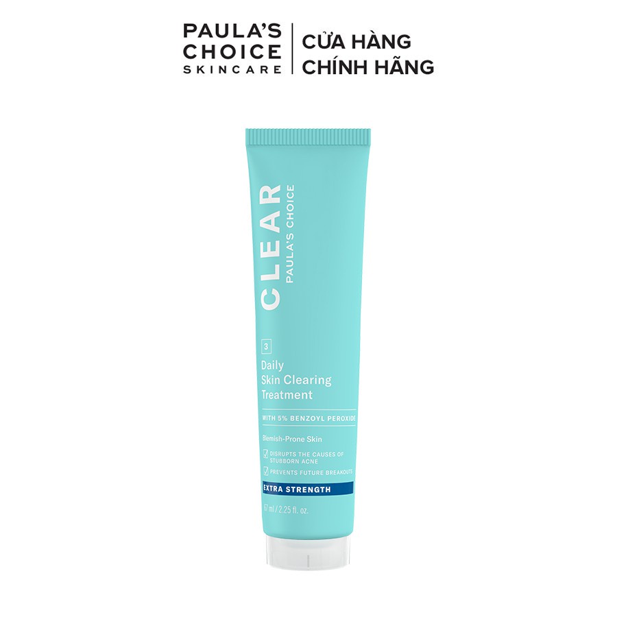 Kem chấm mụn giảm sưng chuyên sâu Paula's Choice Clear Extra Strength Daily Skin 5% Benzoyl Peroxide 67ml Mã :6110 | BigBuy360 - bigbuy360.vn