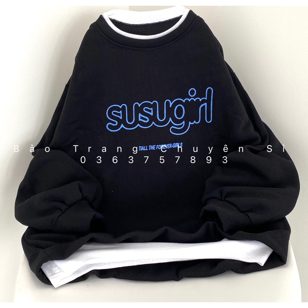 Áo Nỉ Sus Sưeater Form Rộng Unisex Nam Nữ Ulzzang- Áo Nỉ Cổ Tròn Basic