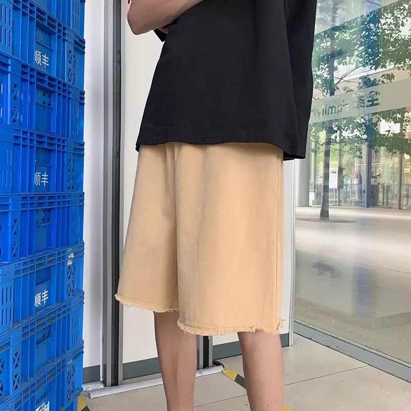 QUẦN SHORT KAKI 3 MÀU ỐNG RỘNG NAM NỮ T-A-N Style hàn quốc-QSKT1-dể phối đồ đen da cam trắng ảnh thật