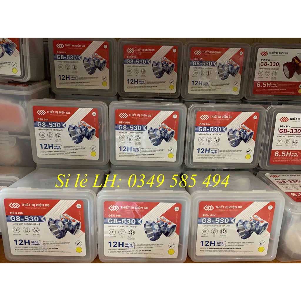 Đèn pin đội đầu G8-530 siêu sáng, chống nước mưa -