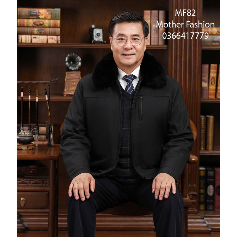 Áo phao lót lông nam trung niên, Áo khoác cho bố 82