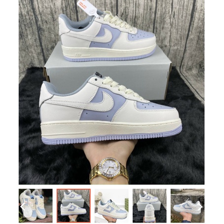 Giày thể thao AF1 trắng xanh, Giày air force 1 baby blue phối màu mới nam nữ hot trend 2022.