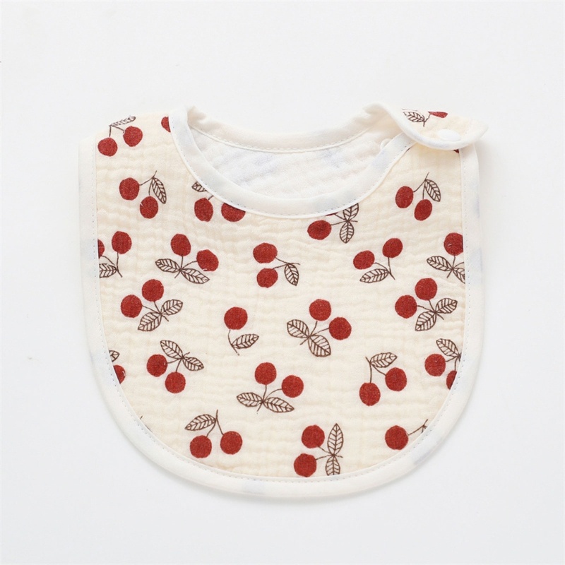 Yếm Ăn Họa Tiết Hoa Có Nút Điều Chỉnh Được Cho Bé