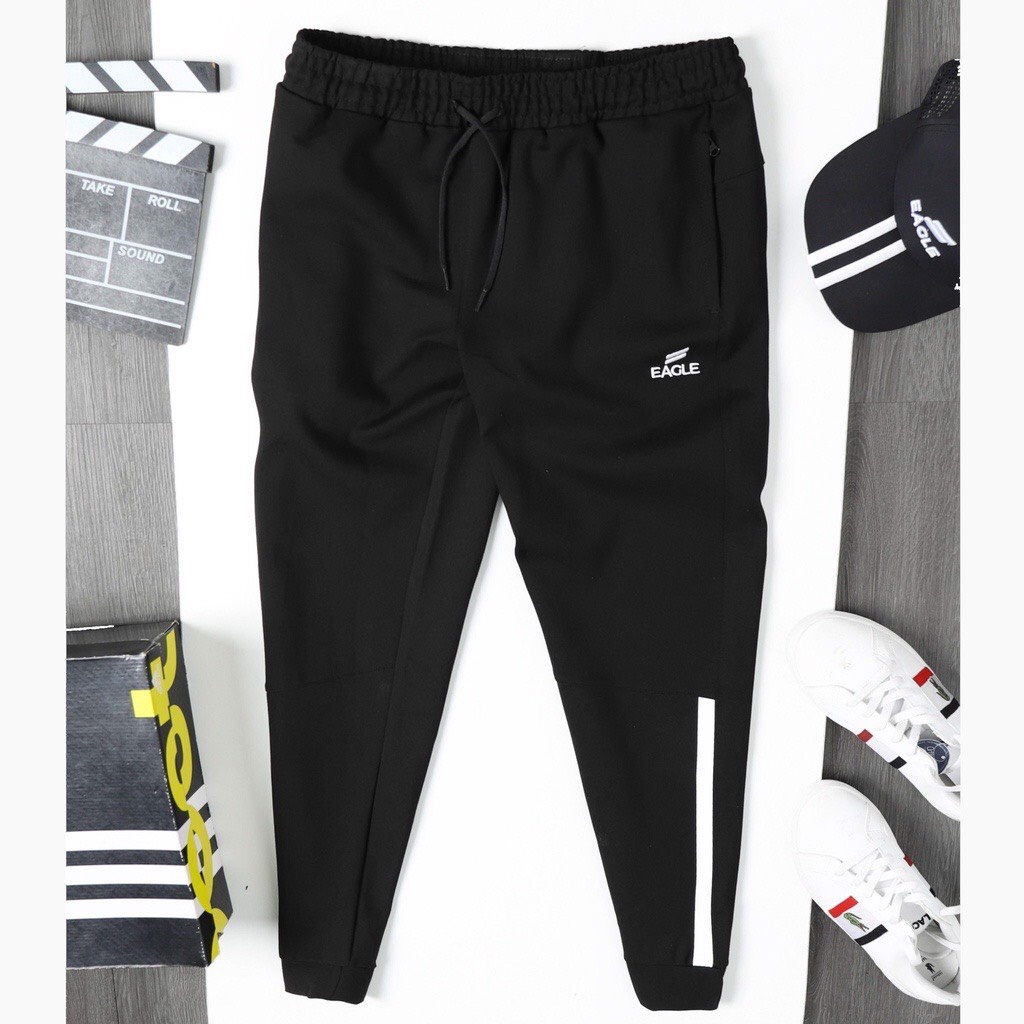 Quần Jogger nam thể thao phản quang vải thun lạnh cao cấp, túi khóa chống nước thoải mái vận động JG01
