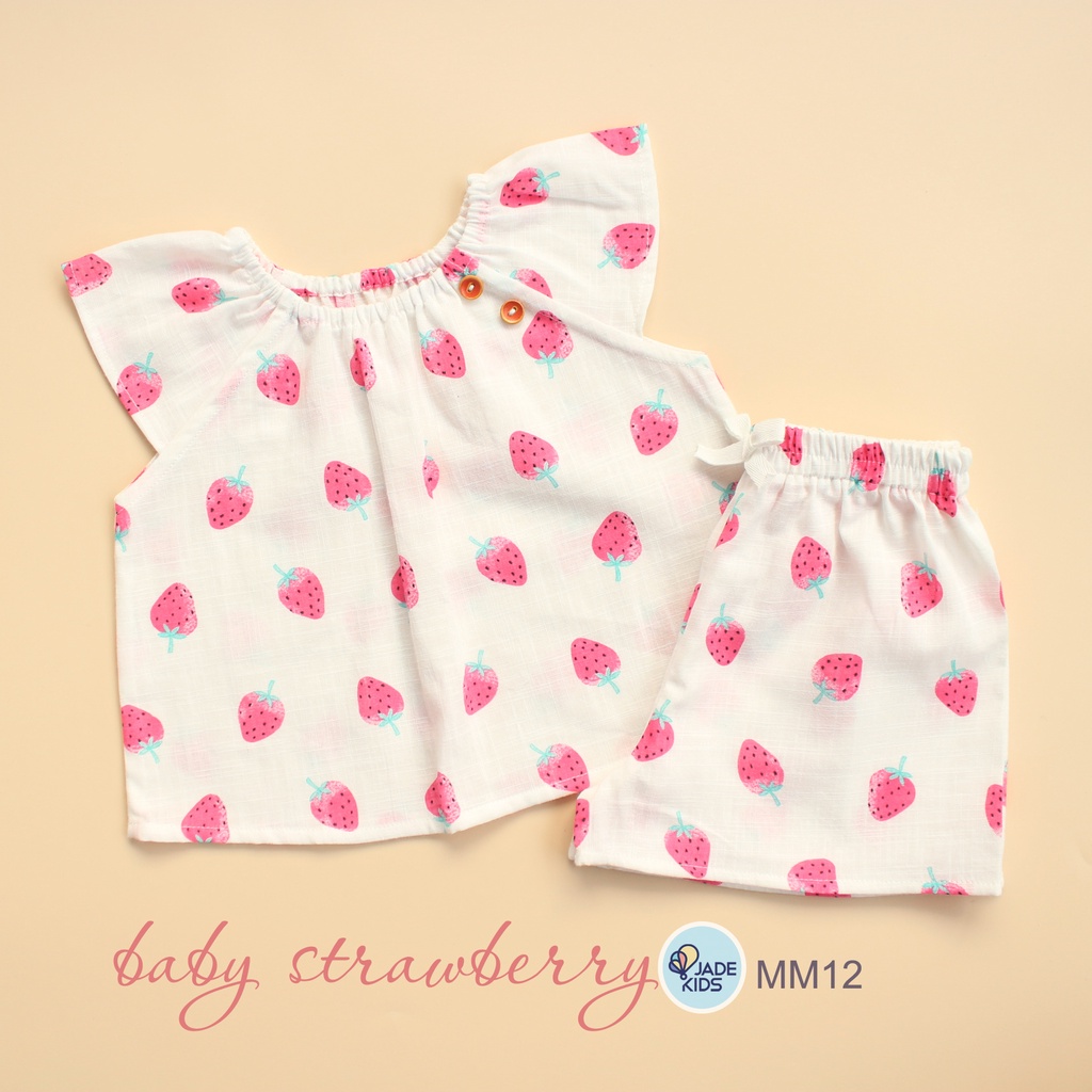 Đồ bộ cho bé gái JADEKIDS | Bộ đồ cho bé gái chất liệu đũi xước thoáng mát thấm hút mồ hôi tốt cho be