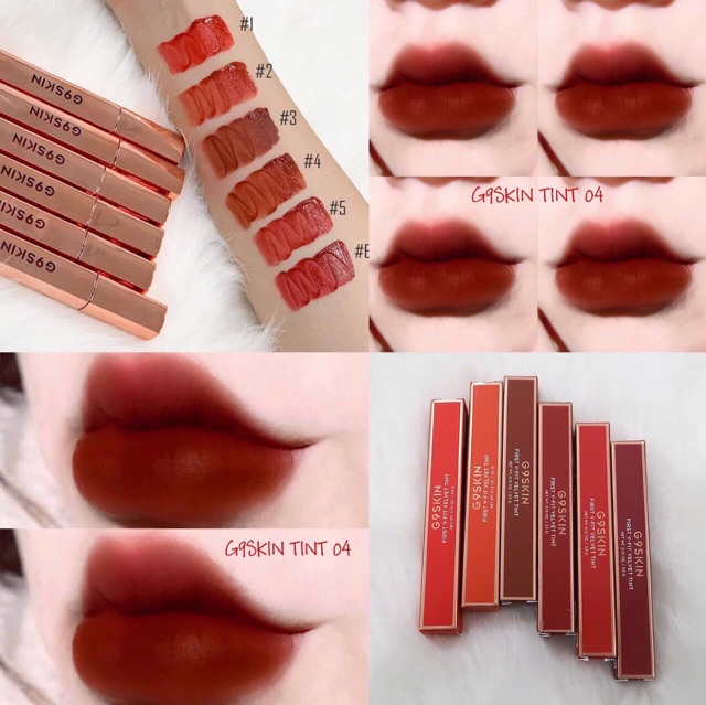 [FREE SHIP] Son Kem Lỳ G9 Skin vỏ vàng First V-Fit Velvet Tint