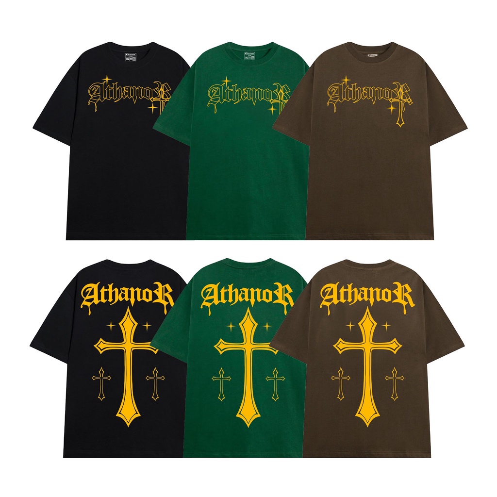 Áo form rộng tay lỡ ATHANOR chất cotton premium mẫu thập giá vàng nhiều màu