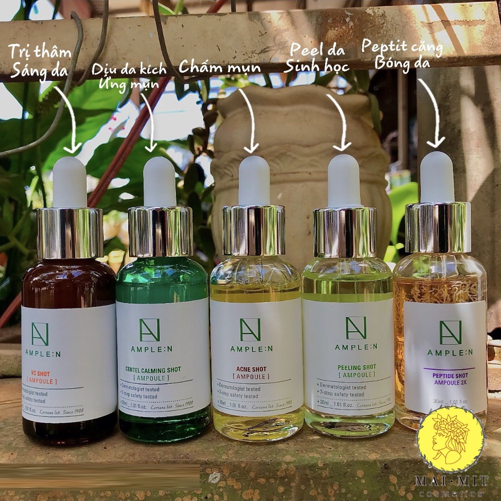 Tinh chất dưỡng Coreana AMPLE:N peptide/ hyaluronic/ vitamin c/ peeling shot ampoule 100ml