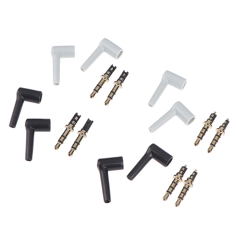 Loveo Set 2 Giắc Cắm Tai Nghe 3.5mm 90 Độ 3 4 Cực 3.5mm Màu Vàng