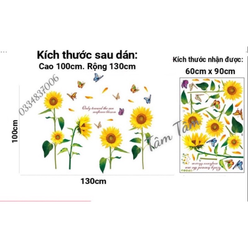 Decal dán tường, Tranh dán tường hoa hướng dương