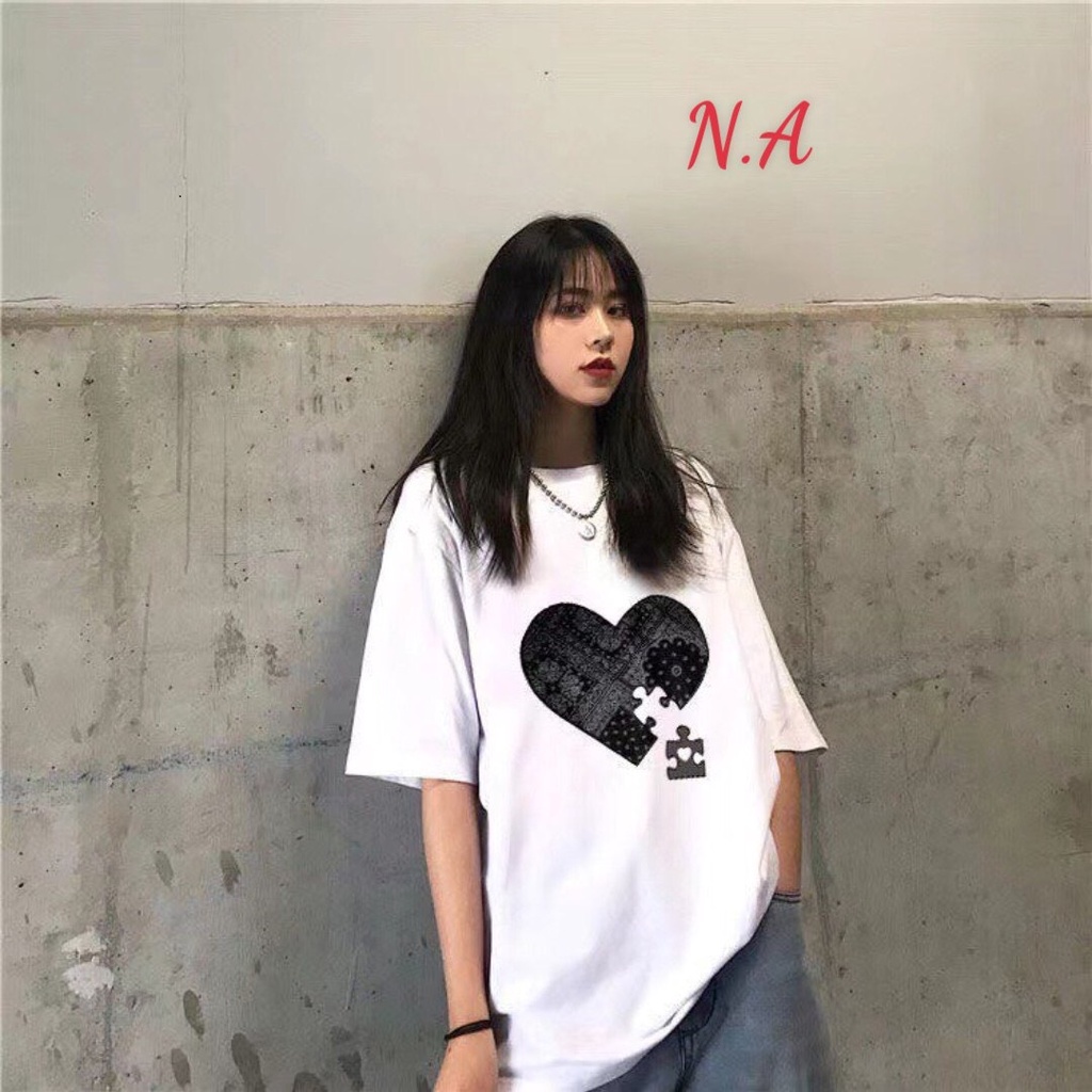 Áo thun tim ghép chất su cotton freesize phù hợp đi chơi đi học