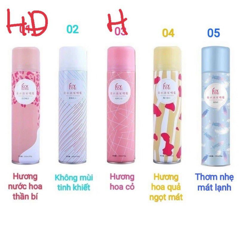 Bình xịt gội đầu khô Issy nội địa Trung siêu hot 150Ml