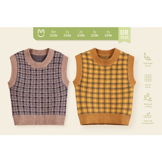 Áo Gile Len Kẻ Ô Cho Bé Trai UalaRogo