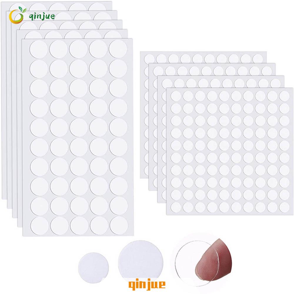 🍒Qinjue🍒 Set 100 Miếng Dán Hai Mặt Tròn Trong Suốt Chống Nước Trang Trí Sổ Tay
