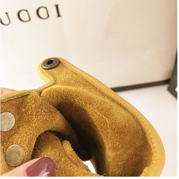 Găng Tay Hở Ngón Bằng Da Chống Trượt Phong Cách retro Dùng Khi Lái Xe Mô Tô