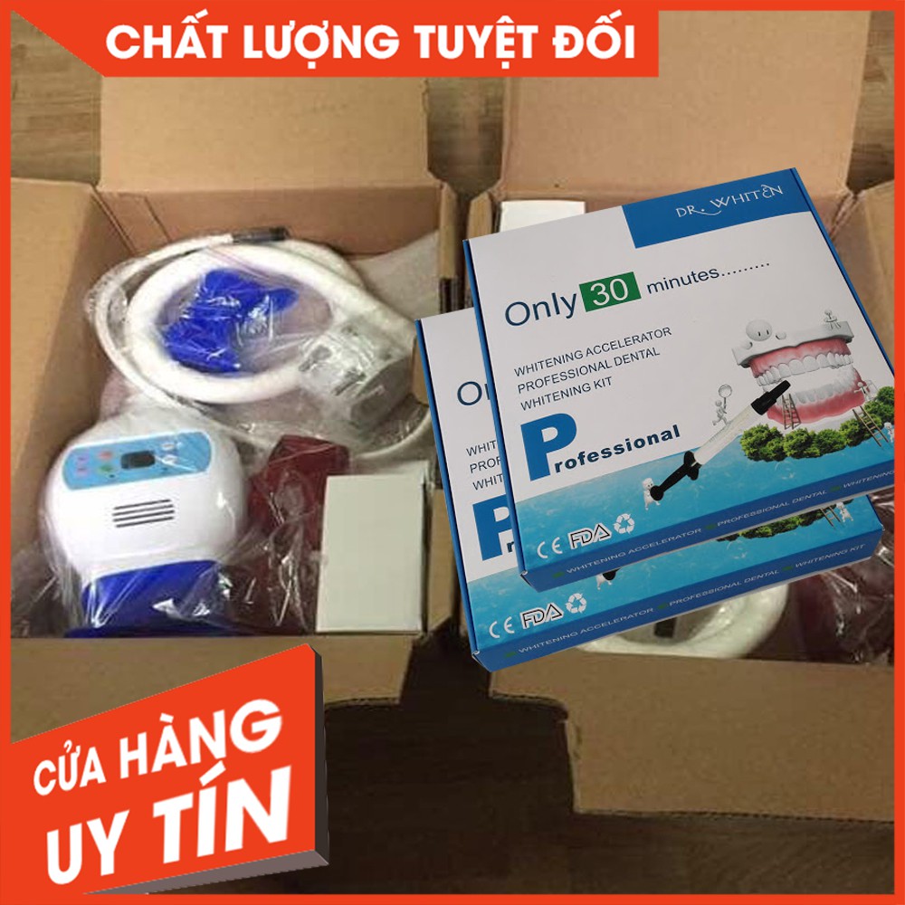 FULL COMBO GIÁ RẺ Đèn tẩy trắng + Thuốc tẩy trắng răng+ Banh Miệng+ Kính Bảo Vệ Mắt+ Tuýp Che Nướu