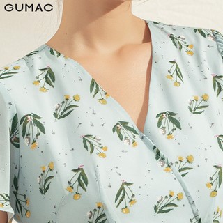 Đầm nữ họa tiết cổ V DA1107 GUMAC