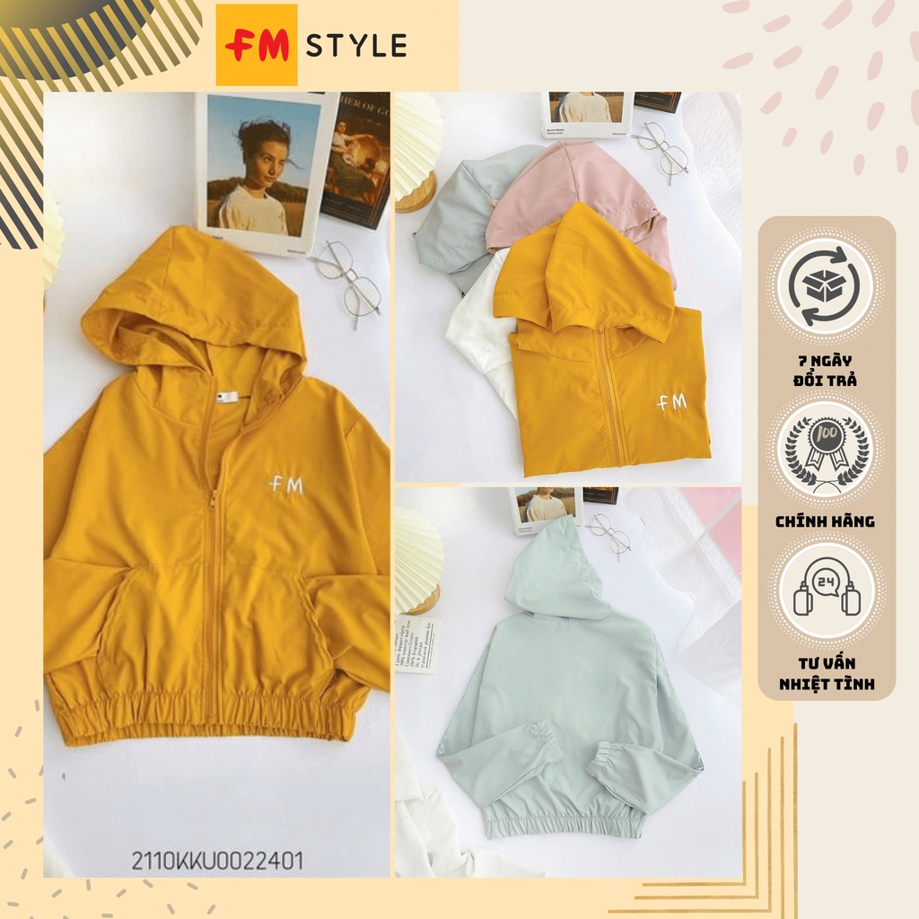 Áo khoác gió 1 lớp nhiều màu sắc | Áo khoác hoạ tiết thêu FM |  Fmstyle Shop 211025120