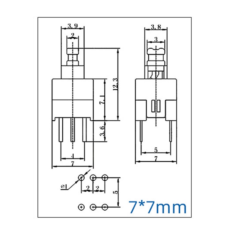 Nút Nhấn ON OFF 6 Chân 7x7 mm