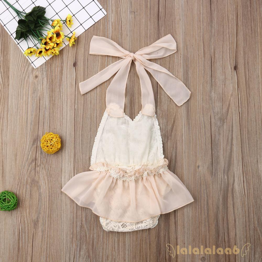 Áo liền quần phối ren hoa thiết kế hở lưng thời trang cho bé gái