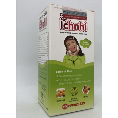 (CHÍNH HÃNG )Siro ho cho bé ích nhi, giúp long đờm, ho do dị ứng, hắt hơi, sổ mũi,cảm, viêm họng chai, 90mml