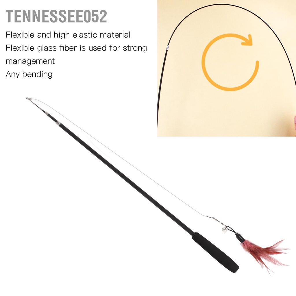 Tennessee052 Đồ chơi mèo tương tác Kháng vết cắn Mèo có thể thu vào Đũa phép chuông cho con 180cm / 70 9in