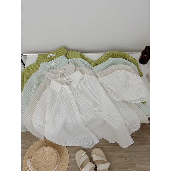 ÁO SƠMI KÈM MŨ Vải kẻ ô siêu xinh mặc thường hay khoác ngoài hàng nhập quảng châu style ullzang hàn quốc