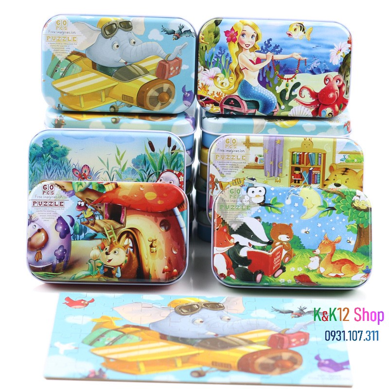 Xếp hình 60 miếng puzzle cho bé , Đồ chơi xếp hình giúp bé phát triển tư duy từ nhỏ. K&amp;K12 Shop