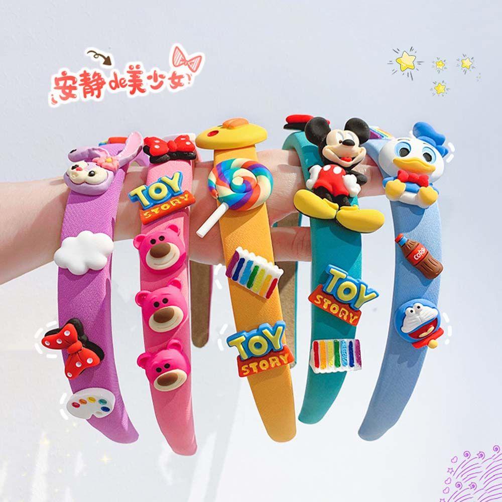 Băng Đô Cài Tóc Hình Chuột Mickey / Minnie / Gấu / Dâu Tây Màu Kẹo Ngọt Phong Cách Hàn Quốc