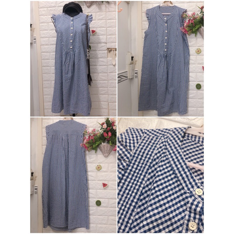 Đầm maxi hoa xô dễ thương dưới 68 kg