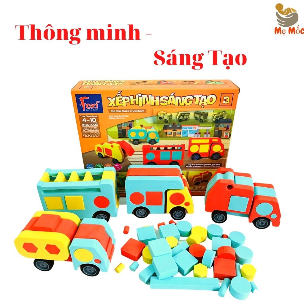 Lego-Xếp Hình Sáng Tạo Foxi-Ghép Hình, Lắp Ráp - Đồ chơi giúp con phát triển Tư Duy Thông Minh, Học Màu-Hình Khối ,LGFX