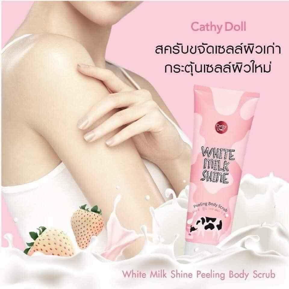 Gel Tẩy Tế Bào Chết Toàn Thân Cathy Doll White Milk Shine Peeling Body Scrub (320ml)