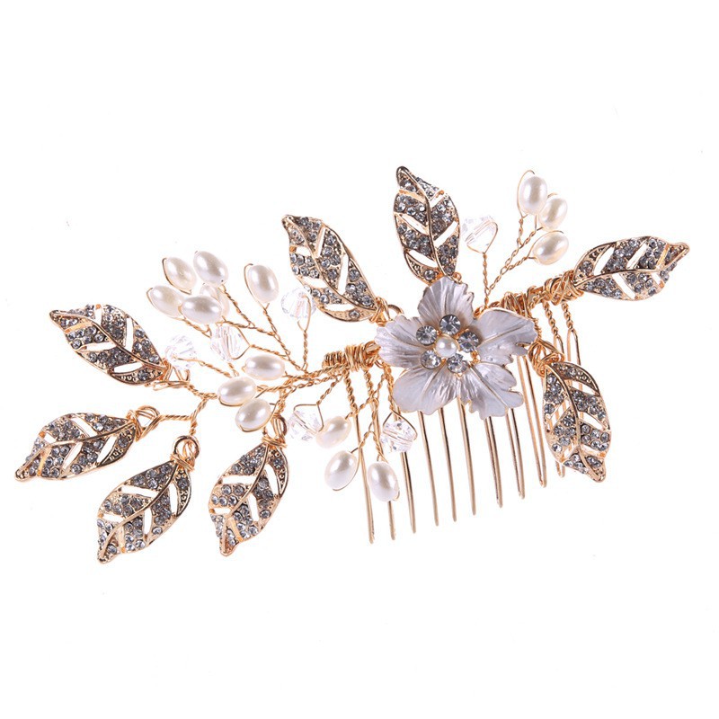 Lược cài tóc đính pha lê lấp lánh cho cô dâu